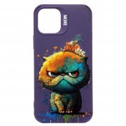 Чехол-накладка для Apple iPhone 12 Pro (кот) (фиолетовая) — 1