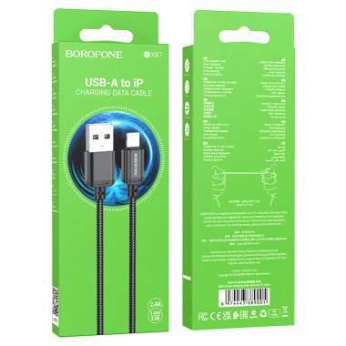 Кабель Borofone BX87 (USB - lightning) 100см (черный) — 2