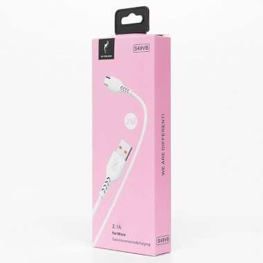 Кабель SKYDOLPHIN S49VB (USB - micro USB) 100см 2.4A (белый) — 2
